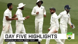 Aussies fight hard but India win gripping contest  First Domain Test [upl. by Ahsotal]