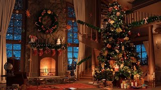 Christmas Music Ambience with Instrumental Christmas Music amp Crackling Fireplace [upl. by Lenod]