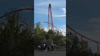 When Thrill Goes Wrong Stuck on Intimidator 305s Lift Hill [upl. by Anailli514]