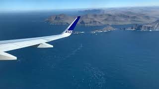 Landing at Vágar Airport Faroe Islands FAE [upl. by Anilet]