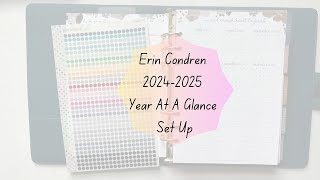 Erin Condren 20242025 Year At A Glance Set Up  202420205 Planner Set Up [upl. by Joaquin]