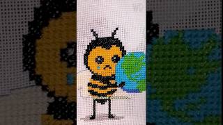 🐝 Abelha em ponto cruz crossstitch pontocruz [upl. by Araed798]