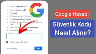 Google Hesabı Güvenlik Kodu Nasıl Alınır  Google Güvenlik Doğrulama Kodu [upl. by Yrem]