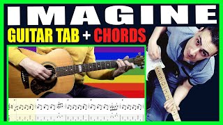 Imagine  John Lennon  Guitar TAB amp CHORDS  Guitar Tutorial [upl. by Noman]