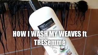 How I wash my weaves ft TRESemme  SOUTH AFRICAN YOUTUBER [upl. by Enitsirk305]