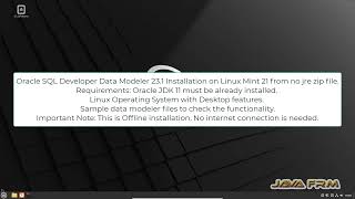 Oracle Data Modeler 231 Installation on Linux Mint 21 from zip archive with sample dmd files [upl. by Shinberg]