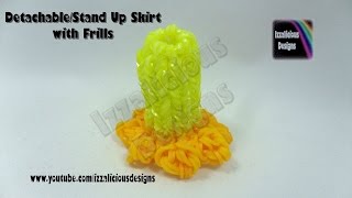 Rainbow Loom  Stand UpDetachable Dress Up Frilly SkirtCharm using your Rainbow Loom [upl. by Hagar38]