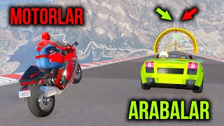 Pahalı Arabalar vs Pahalı Motorlar Uçma Parkurunda  Örümcek Abi ile GTA 5 [upl. by Rossuck821]