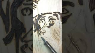 how to do wood burning  pyrography for beginners dog Blaze [upl. by Ainirtac]