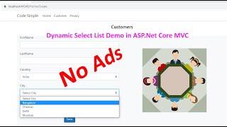 ASP Net CORE Select List [upl. by Grimes]