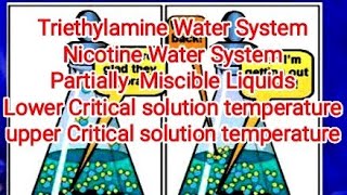 Triethylamine Water system Nicotine Water system partially miscible liquids Upper amp Lower CST [upl. by Blinni]