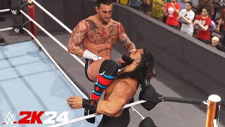 CM Punk Vs Roman Reigns  DLC ECW Pack  WWE 2K24 PS5 4K [upl. by Anella482]