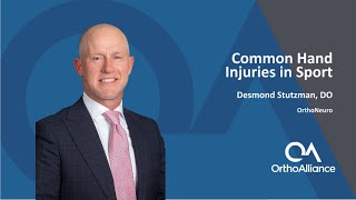 OrthoAlliance OrthoInsights Webinar  Common Hand amp Wrist Injuries in Sports  Desmond Stutzman DO [upl. by Imat]