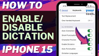 How to EnableDisable Dictation on iPhone 15 [upl. by Airottiv]