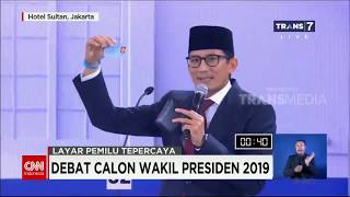 PERNYATAAN PENUTUP CAWAPRES 02 SANDIAGA UNO  DEBAT CAWAPRES PEMILU 2019 [upl. by Halley195]