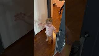 How my daughter reacts when she sees me babyreaction love dad toddlerreaction [upl. by Rhyne197]