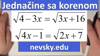 Jednacine sa korenom 2 [upl. by Bledsoe]