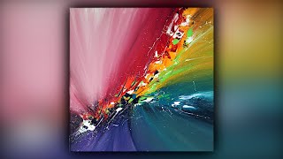 Colorful Abstract Painting  Satisfying  Acrylics  Palette Knife  Demo 095 [upl. by Lorilyn]