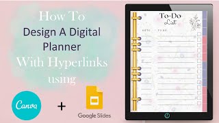 How to make a digital planner with hyperlinks In Canva and Google slides [upl. by Dina]