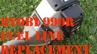 Ryobi 990R Fuel Line Replacement HOW TO [upl. by Enirolf]