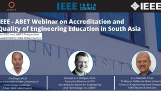 IEEEABET Webinar on Accreditation amp Quality of Engineering Education [upl. by Teak]