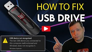 How to Fix USB Device Not Recognized  Restore USB Drive to Default Settings  Corrupted USB Drive [upl. by Mcloughlin940]