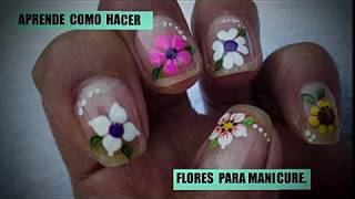 APRENDE COMO HACER FLORES PARA DECORAR TUS UÑAS [upl. by Connors777]