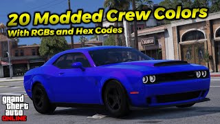 GTA 5 Online Top 3 Modded Crew Colors Hex Codes amp How To Make A Modded Color [upl. by Ytissac]