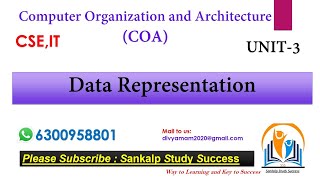 5Data Representation  COA  2nd Btech 1st Semester  CSEIT [upl. by Rozanna]