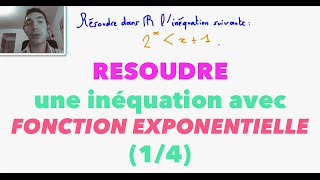 Terminale S Résoudre une inéquation avec fonction exponentielle 14 [upl. by Jeraldine]