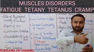 Ch 16 Lec 18 Muscles Disorders Fatigue Tetany Tetanus Cramp Class 1 Biology [upl. by Elleiram]