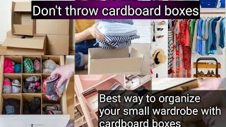 Cardboard organizers ideas  wardrobe organization ideas [upl. by Plafker]