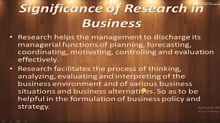 Business Research and its Significance [upl. by Lally124]