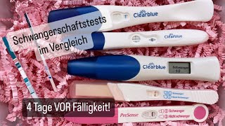 4 TAGE VOR FÄLLIGKEIT 7 SCHWANGERSCHAFTSTESTS im VERGLEICH Günstige und teure Tests [upl. by Asp985]