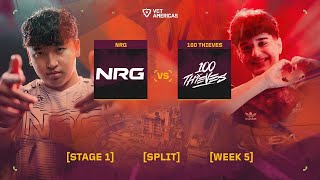 NRG vs 100 Thieves  VCT Americas Stage 1  W5D2  Map 1 [upl. by Streeto418]