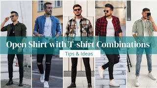 How to Carry Open Shirt With Tshirt Combination  Shirt and T shirt Style Ideas [upl. by Fayola]