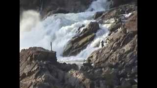 Fishermen at Khone Phapheng Falls [upl. by Oijile]