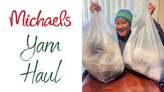 Michaels YARN HAUL  yarnshopping yarnhaul yarn yarnspirations michaelscraftstore yarn [upl. by Suirada]