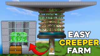 EASY 121 CREEPER FARM TUTORIAL in Minecraft Bedrock [upl. by Jaela]