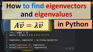 How to find eigenvectors and eigenvalues in Python [upl. by Howlond]