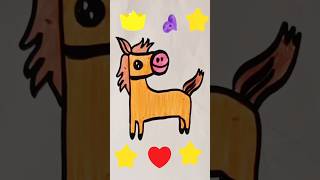 easy drawings for kids  kids creative drawings  how to draw a horse for kids [upl. by Nabala]