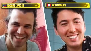 Magnus Carlsen vs Eric Hansen ALL GAMES Bullet Chess Championship 2023 Quarter Final [upl. by Aynodal]