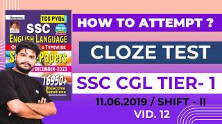 SSC  CLOZE TEST  12  KIRAN PUBLICATION  PREVIOUS YEAR  16950 [upl. by Adliwa]