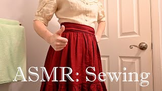 ASMR Sewing  Ladder Stitch on a Skirt  No Talking [upl. by Jaime]