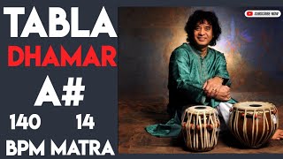 Dhamar Tabla Loop For Riyaz  A Scale 140 Bpm14 Matra  muzzico [upl. by Bael]