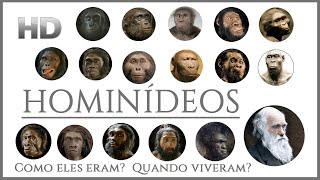 HOMINÍDEOS  Reconstruções Faciais Fósseis Idade e Tamanho Comparado ♪ [upl. by Belvia]