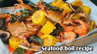 Seafood boil recipe by mhelchoice Madiskarteng Nanay [upl. by Aloap448]