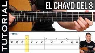 como tocar CHAVO DEL 8 en guitarra FACIL Principiantes y novatos acústica o criolla tutorial [upl. by Acnaib]