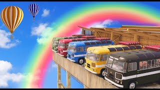 TRANSPORTING OF COLORS  BUS PARKING TRIP TO FANTASY OBSTACLE  VOLVO SCANIA MERCEDEZ BENZ  FS 22 [upl. by Sielen]