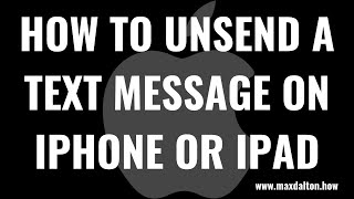 How to Unsend a Text Message on iPhone or iPad [upl. by Annadiana]